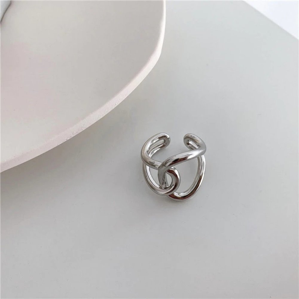 *Gold/Sterling Silver Knot Cross Adjustable Ring - Picture 9 of 15